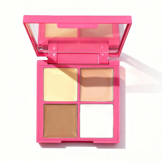 IWaWa- Korean Concealers for Body and Face Makeup for Dark Circles, Four Palette and Long Lasting.